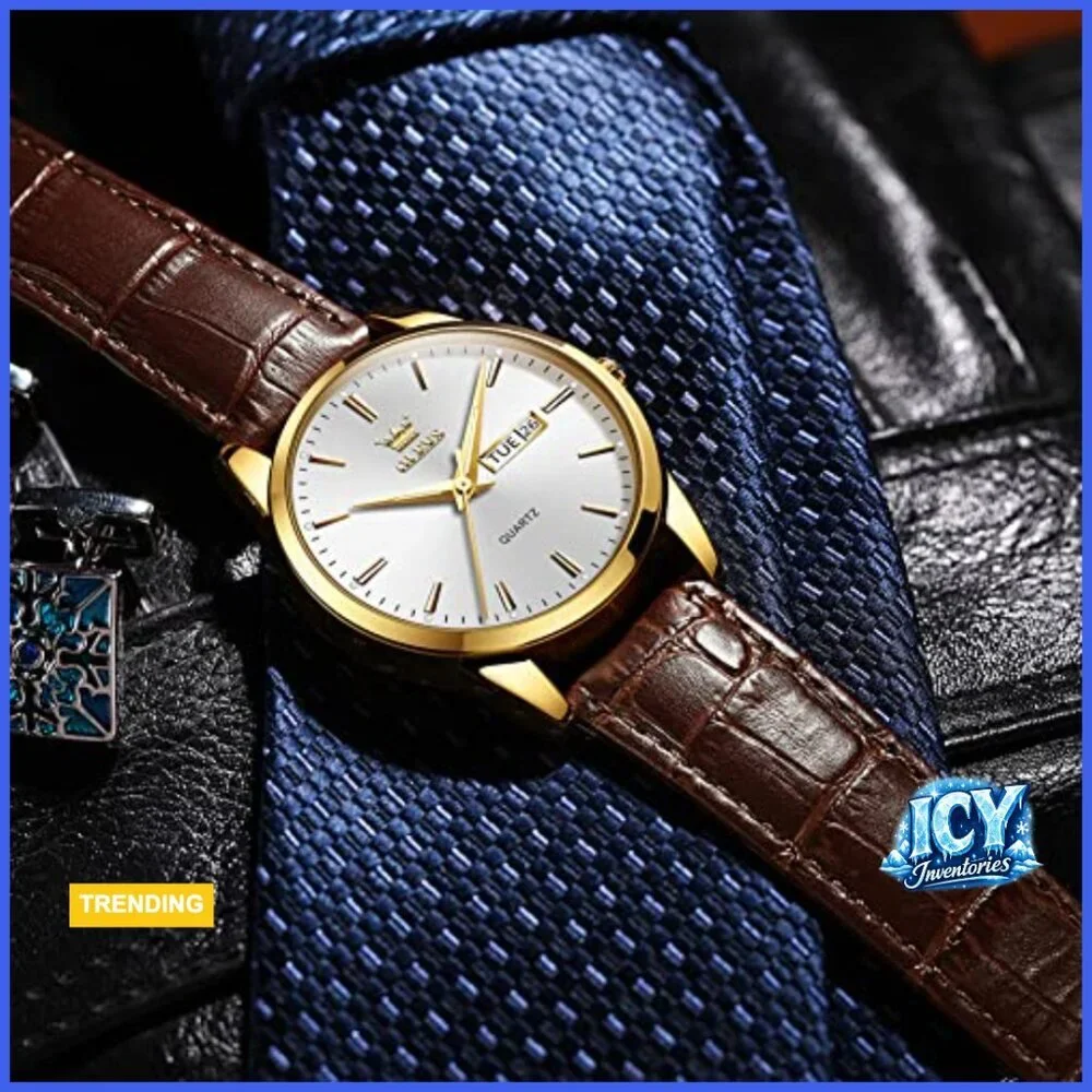 Stainless Steel Analog Quartz Watch with Day Date Luminous Hands